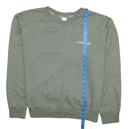 Calvin Klein Women's Green Pullover Sweatshirt L Cotton Blend - Image 3