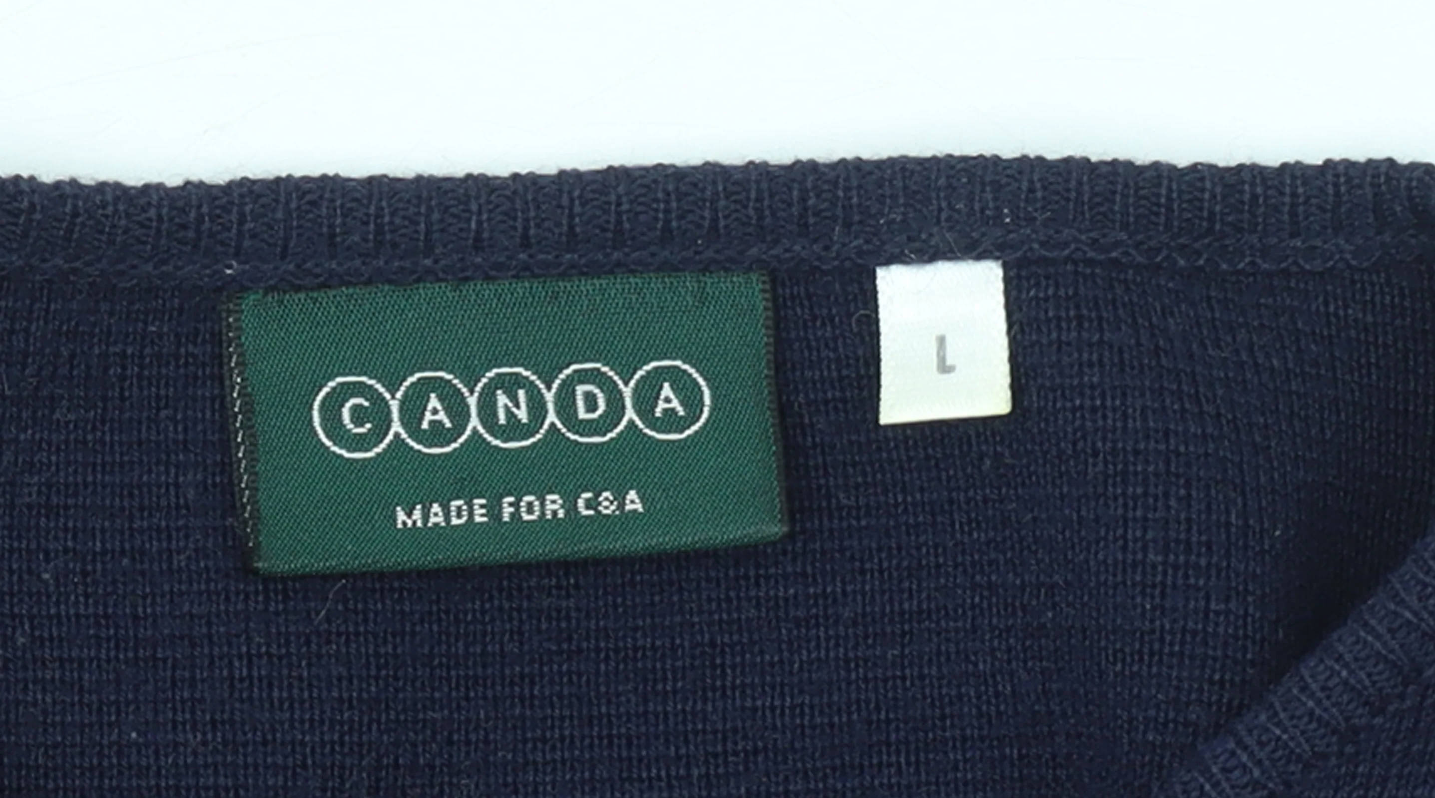 Canda Women’s Blue Cardigan L Knit Button Front Crew Neck Wool Blend - Image 4