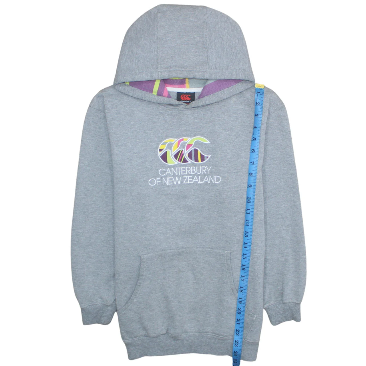 Canterbury Boys Grey Hoodie 14 Years Pullover Fleece Logo Sweatshirt - Image 3