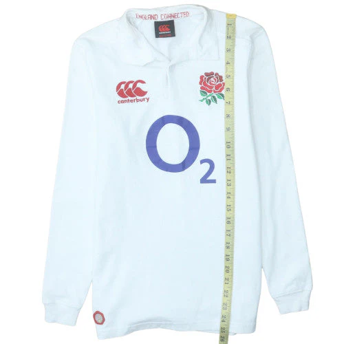 Canterbury England Rugby White Collared Sweatshirt Teens 12 Slim - Image 2