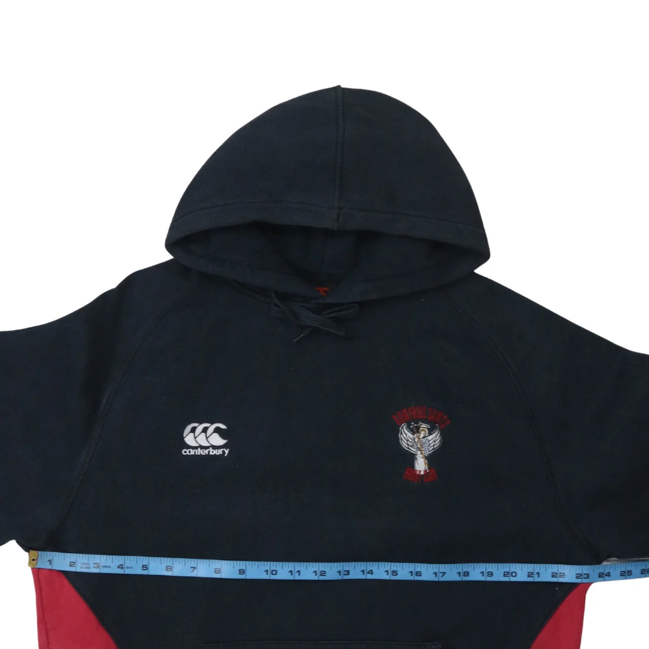 Canterbury Men's Black Pullover Rugby Hoodie L Embroidered Sports Fleece - Image 2