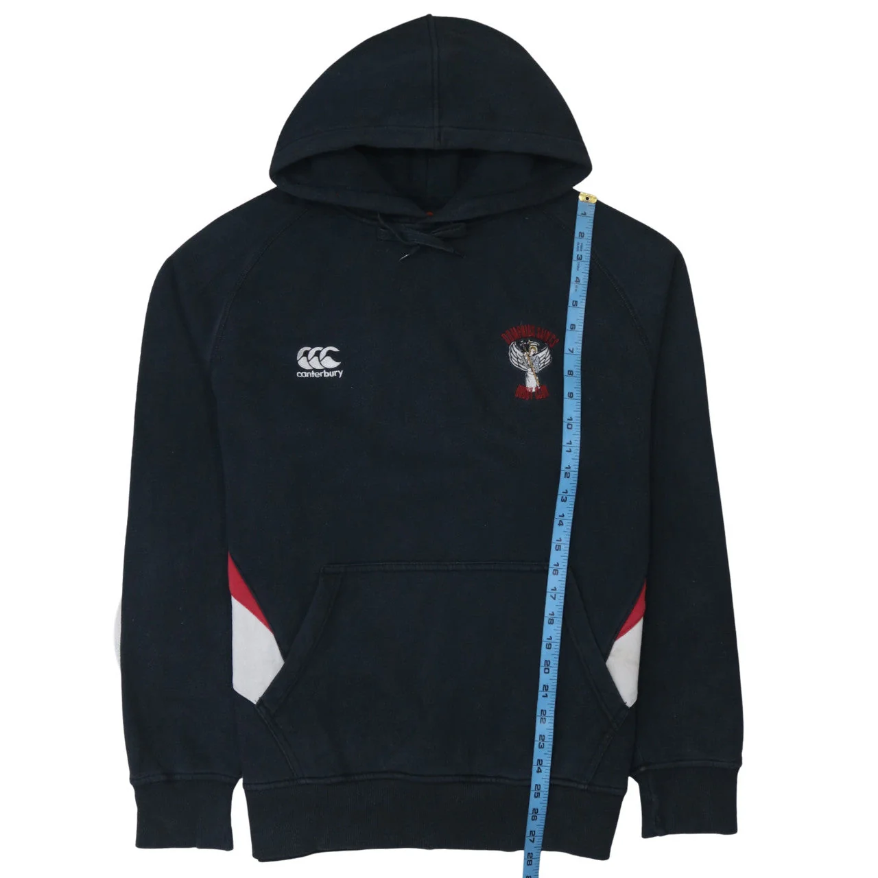 Canterbury Men's Black Pullover Rugby Hoodie L Embroidered Sports Fleece - Image 3
