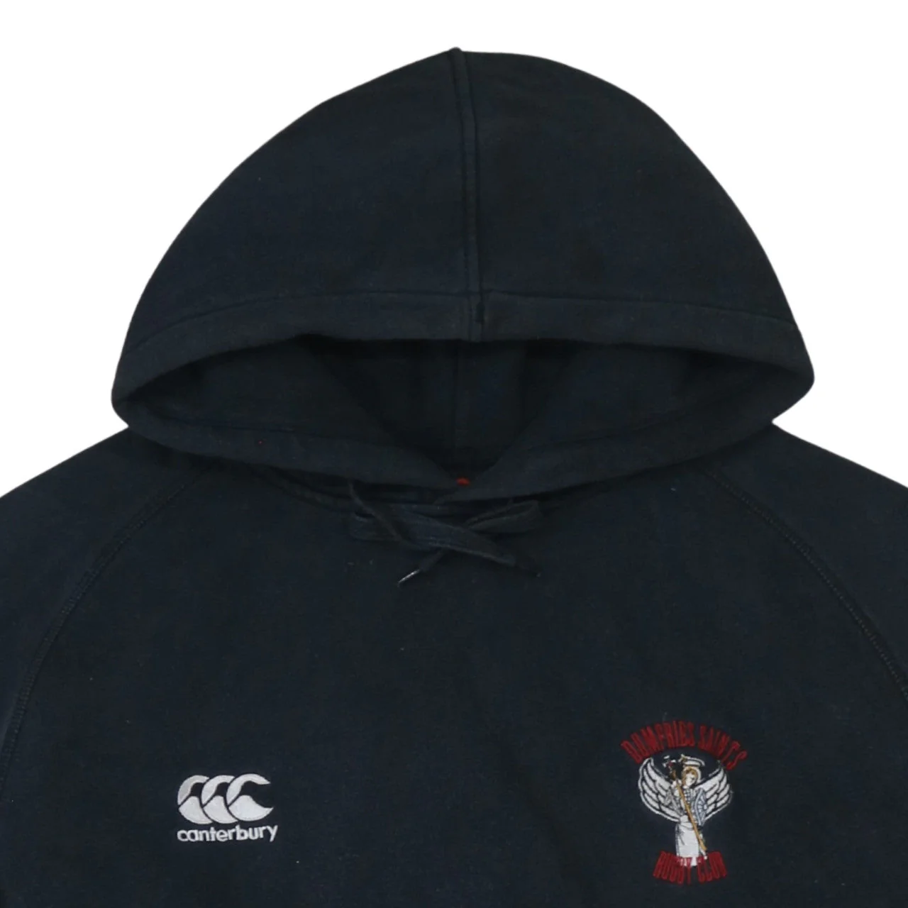 Canterbury Men's Black Pullover Rugby Hoodie L Embroidered Sports Fleece - Image 8