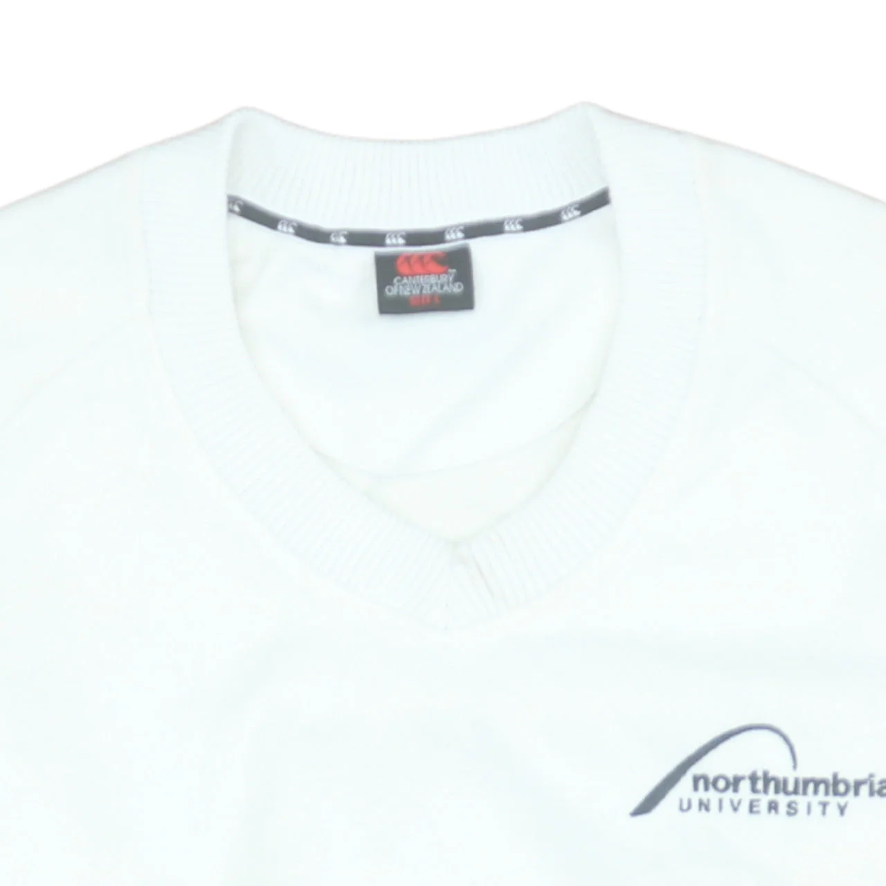 Canterbury Men's White V-Neck Pullover Sweatshirt L Northumbria University - Image 8