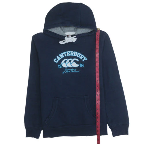 Canterbury Womens Navy Hoodie Size 16 Pullover Cotton Blend - Image 3