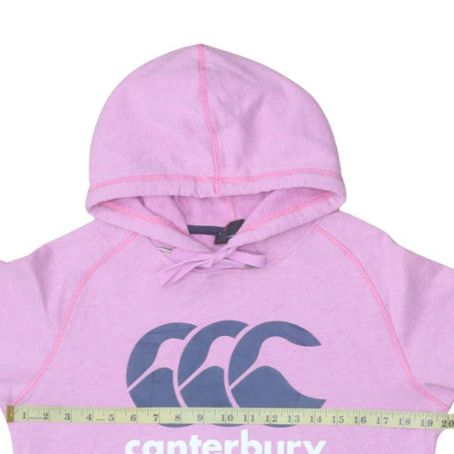 Canterbury Womens Pink Hoodie Size 14 Pullover Logo Sweatshirt - Image 2