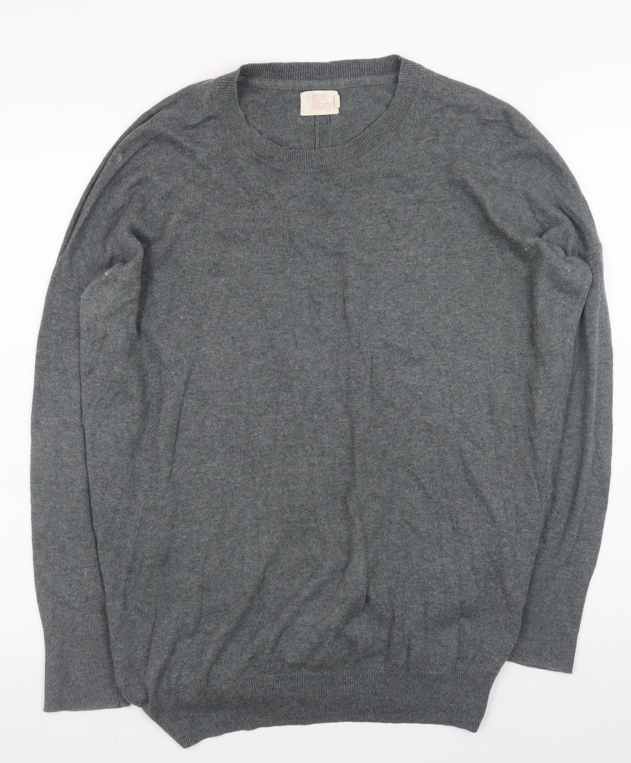 Cape Daisy Women’s Grey Crew Neck Long Sleeve Pullover Jumper Size M