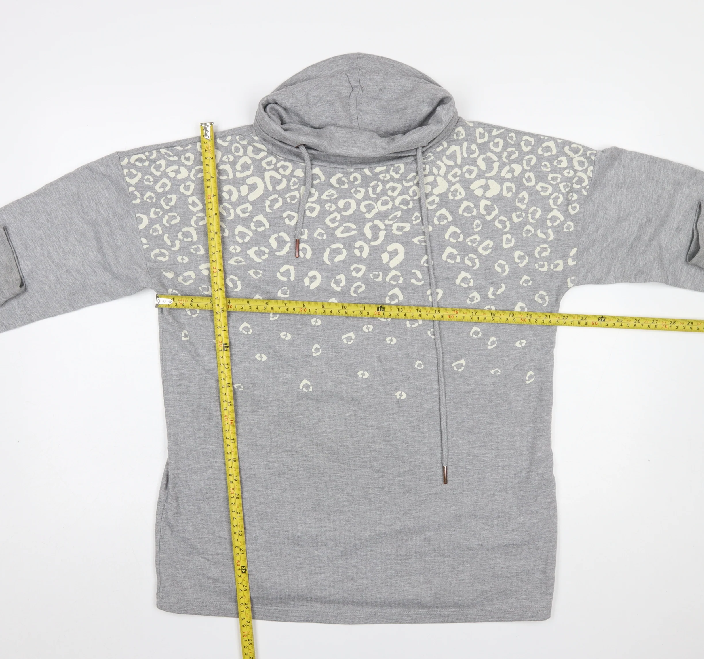 Capsule Womens Grey Animal Print Hooded Pullover Sweatshirt Size M - Image 2