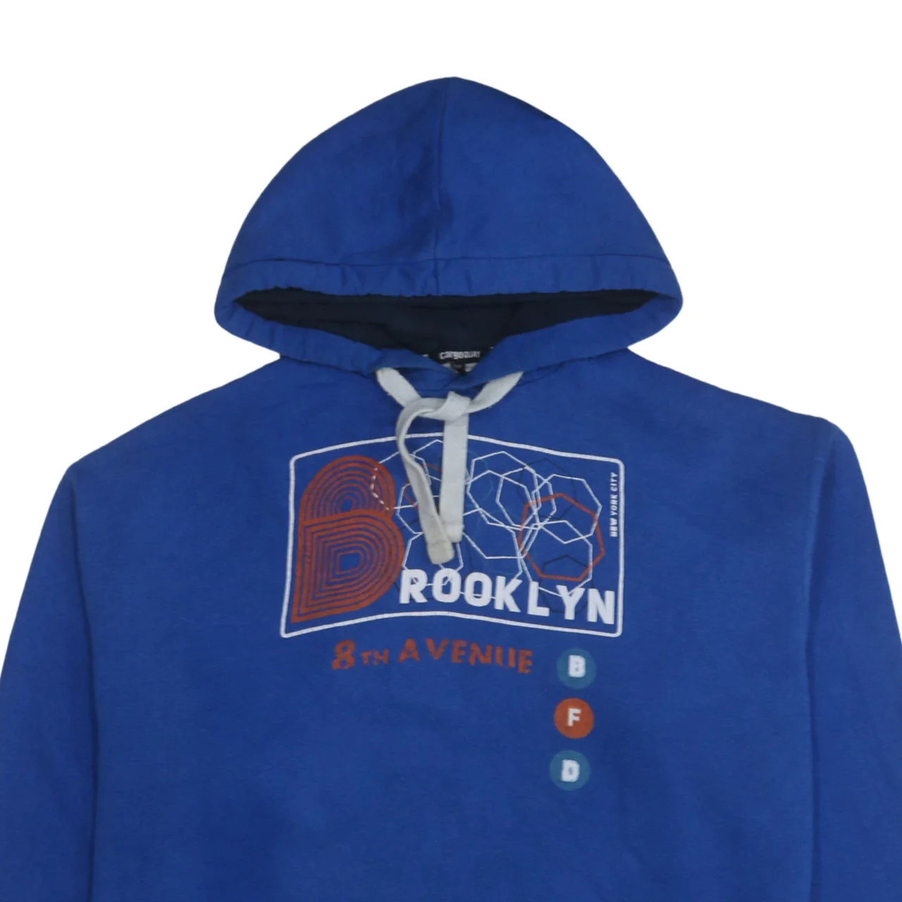 Cargo Quay Mens Blue Brooklyn Graphic Pullover Hoodie XXL - Image 6
