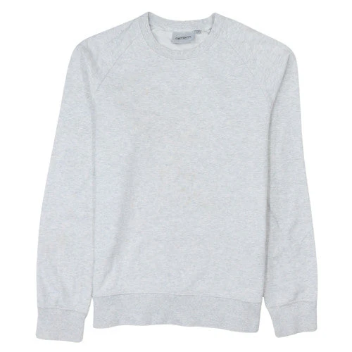 Carhartt Men Grey S Pullover Crew Neck Fleece Sweatshirt
