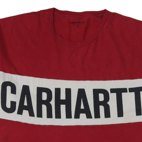 Carhartt Men Red Small Logo Graphic Cotton T-Shirt - Image 7