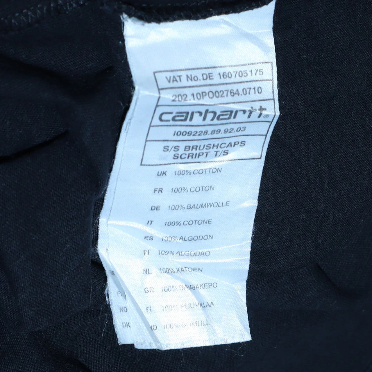 Carhartt Mens Black Cotton Graphic Print Short Sleeve T-Shirt Size S - Image 6