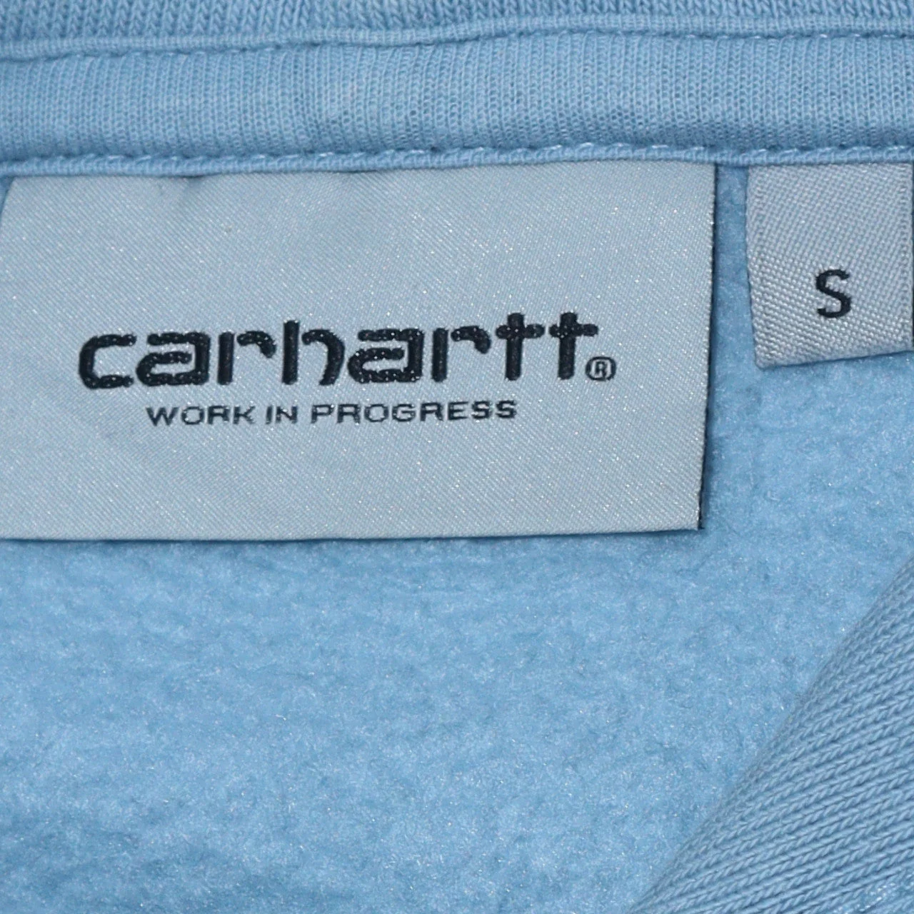 Carhartt Men's Blue Pullover Hoodie S Embroidered Logo Fleece - Image 5