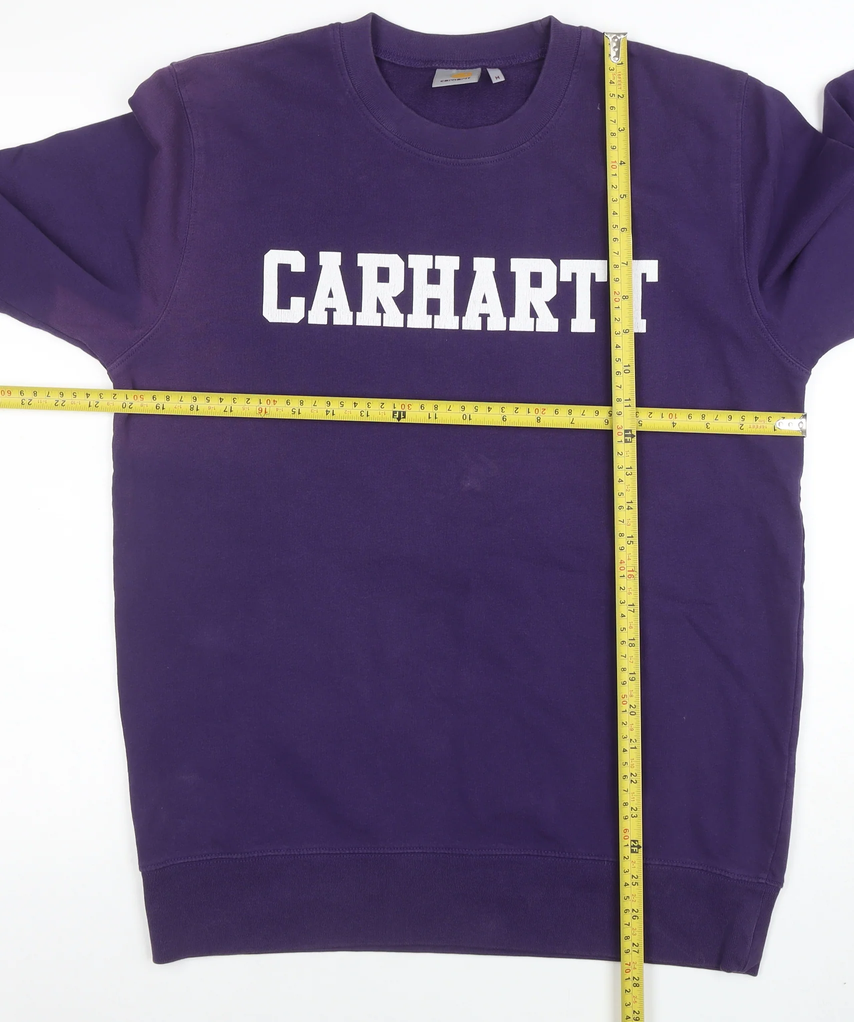Carhartt Men's Purple Cotton Logo Pullover Sweatshirt M - Image 2