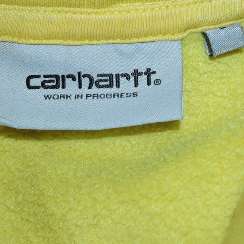 Carhartt Men's Yellow Pullover Hoodie L Fleece Logo Sweatshirt - Image 5