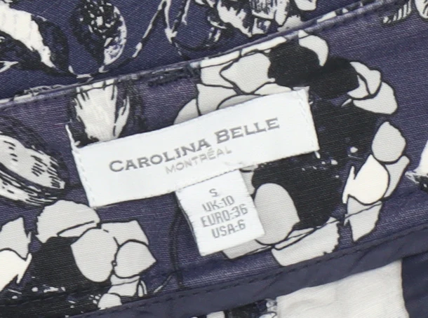 Carolina Belle Women Blue Floral Straight Trousers Size 10 - Image 4