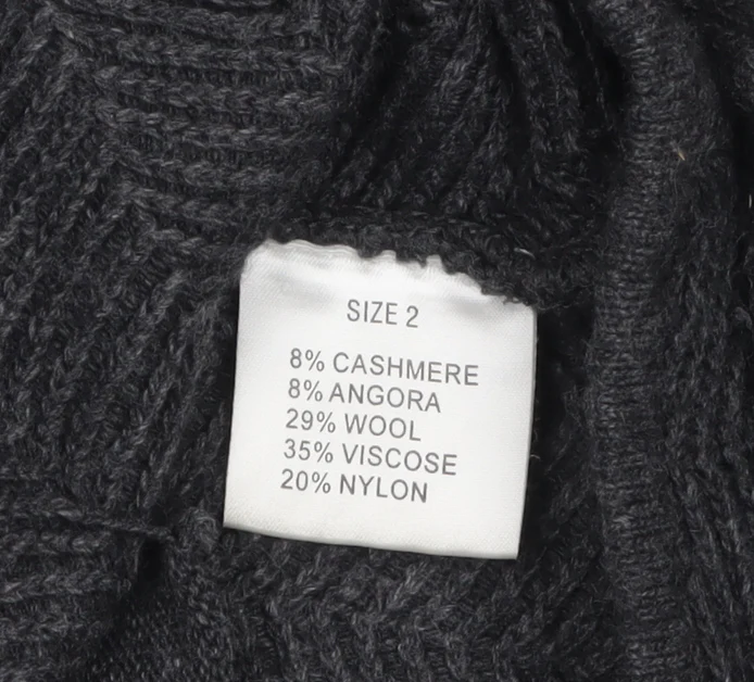 Caroline Charles Women’s Grey Wool Blend Button Cardigan Size 2 - Image 4