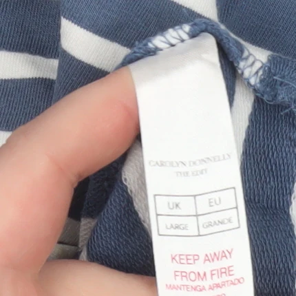 Carolyn Donnelly The Edit Womens Blue White Striped Cotton Hoodie UK L - Image 7