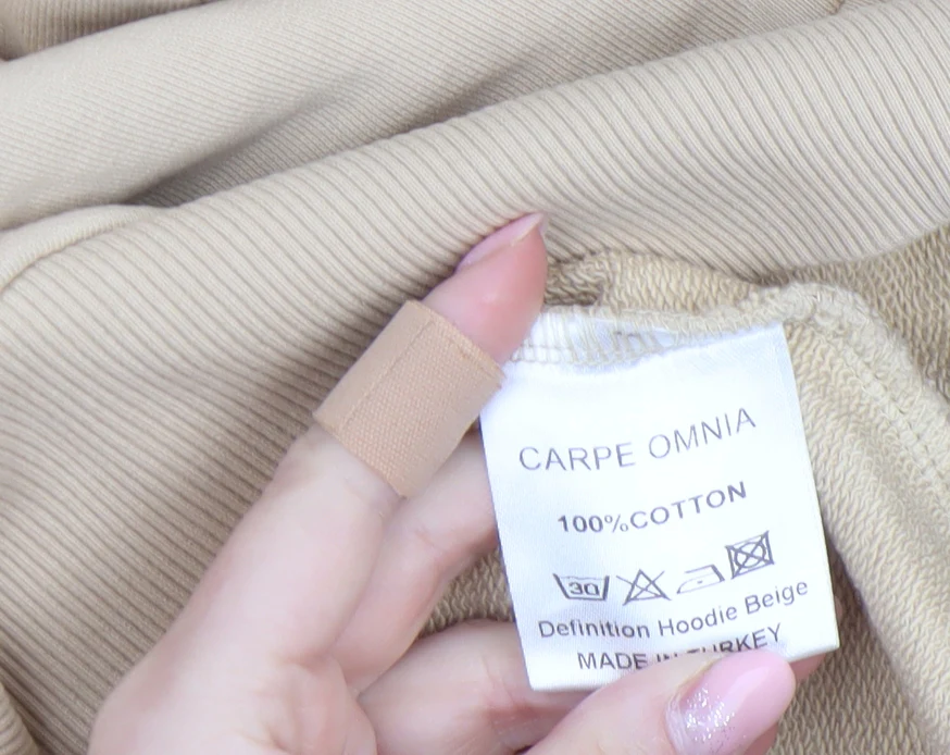 Carpe Omnia Mens Beige XS Pullover Hoodie Graphic Cotton Jumper - Image 4