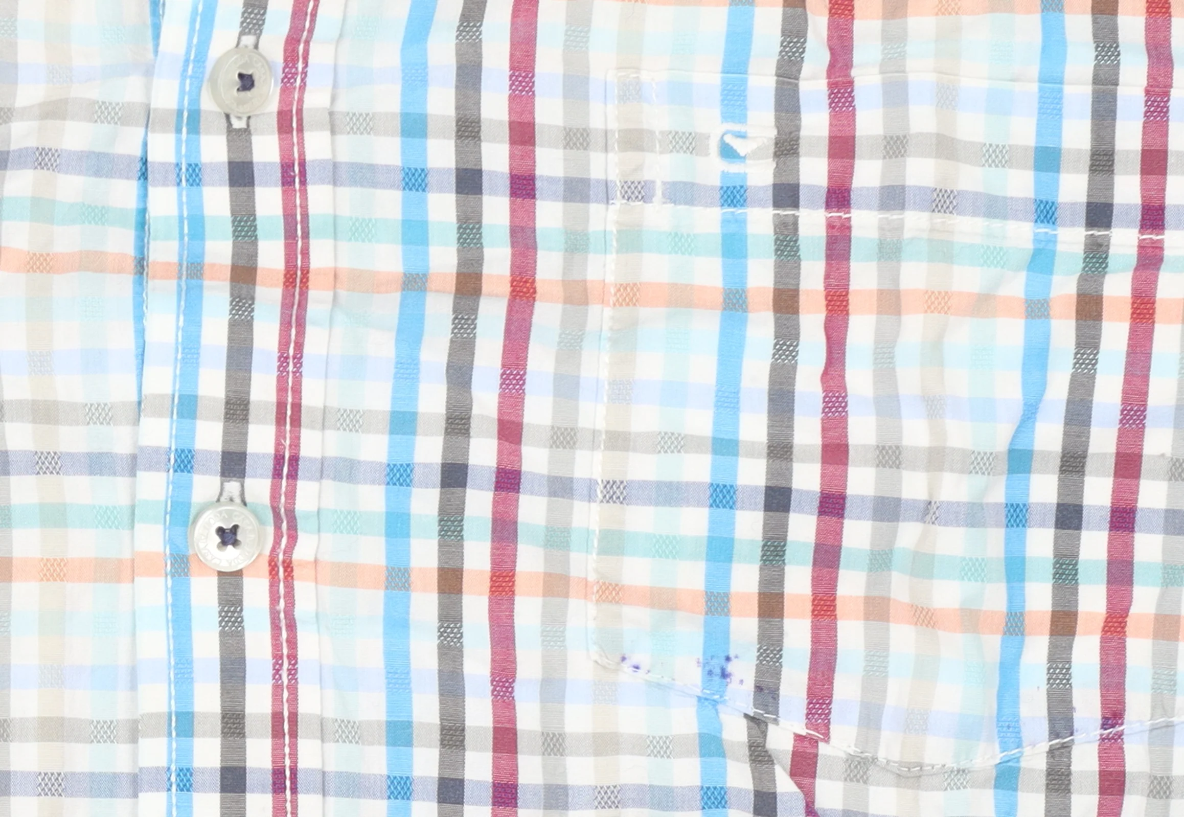 Casa Moda Men's Multicoloured Check Short Sleeve Button-Up Shirt M - Image 5