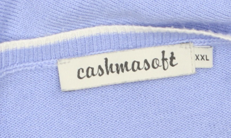 Cashmasoft Women Blue 2XL Boat Neck 3/4 Sleeve Knit Jumper - Image 5