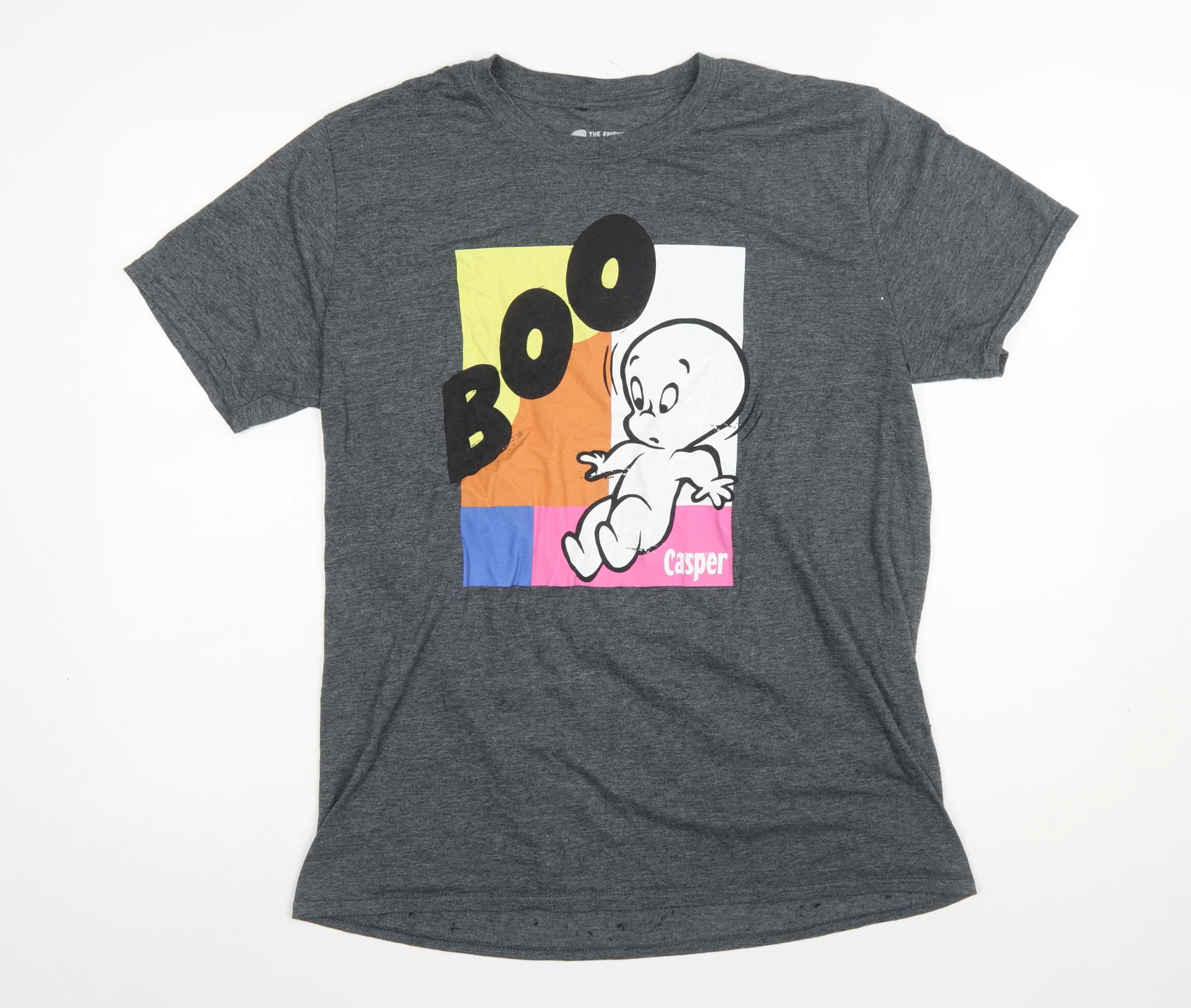 Casper Men's Grey Graphic Short Sleeve Cotton T-Shirt Size L