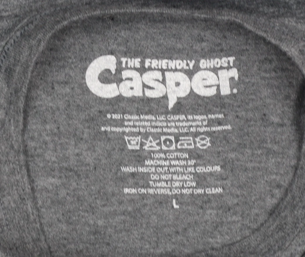 Casper Men's Grey Graphic Short Sleeve Cotton T-Shirt Size L - Image 4