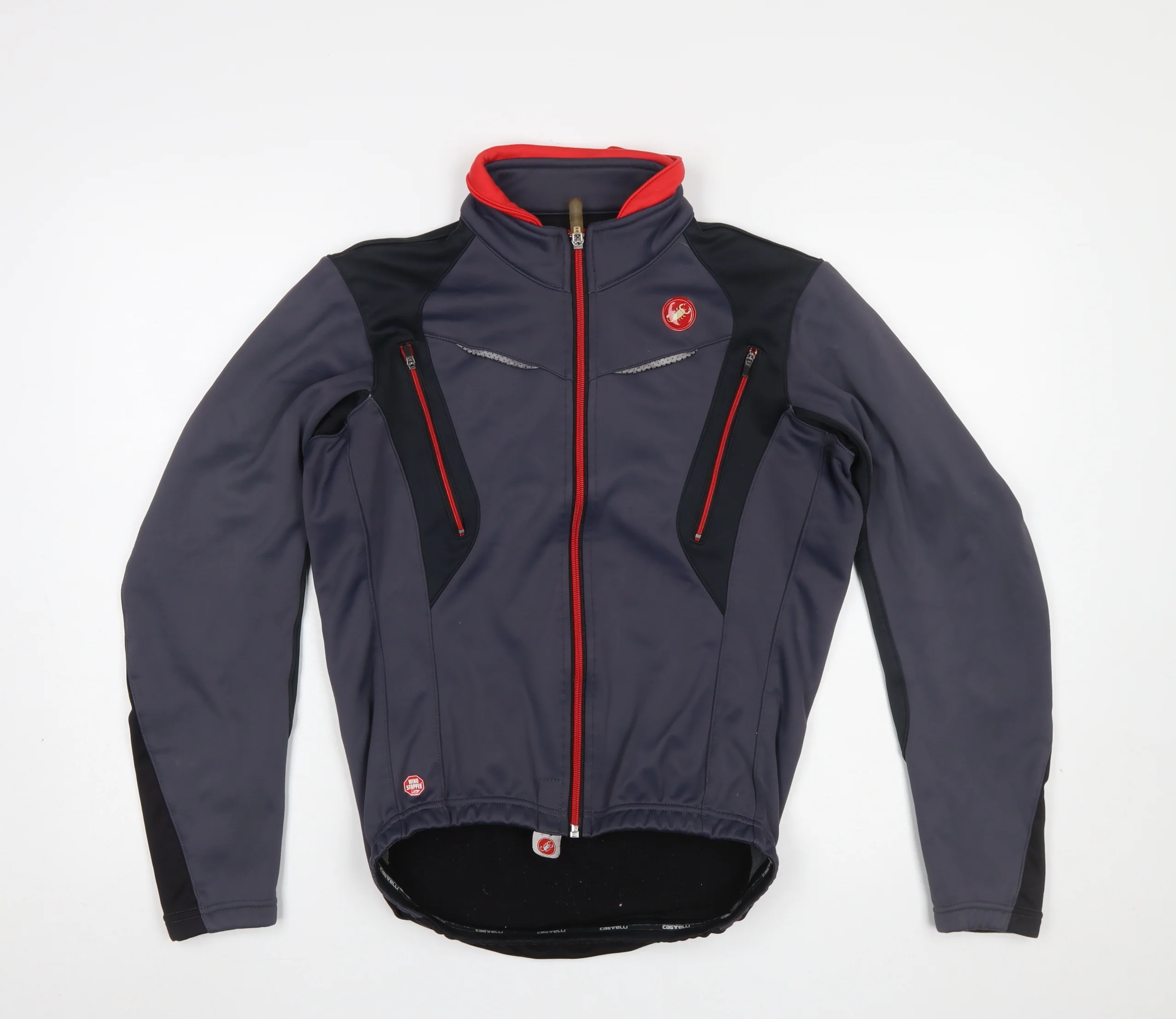 Castelli Men's Grey Softshell Cycling Jacket S Windproof Reflective