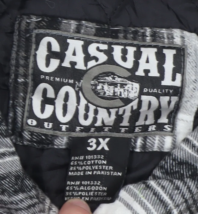 Casual Country Outfitters Men's Black 3XL Flannel Jacket - Image 4
