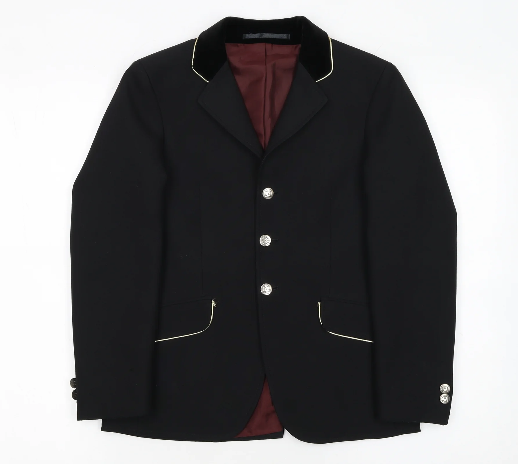 Cavallo Boys Black Polyester Four-Button Equestrian Blazer 11 Years