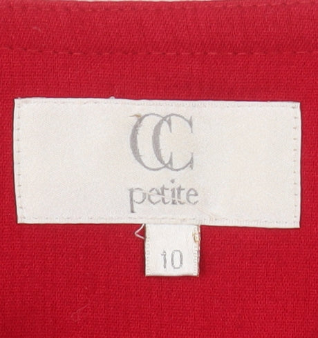 CC Petite Red One-Button Suit Jacket Size 10 Womens Classic Fit - Image 4