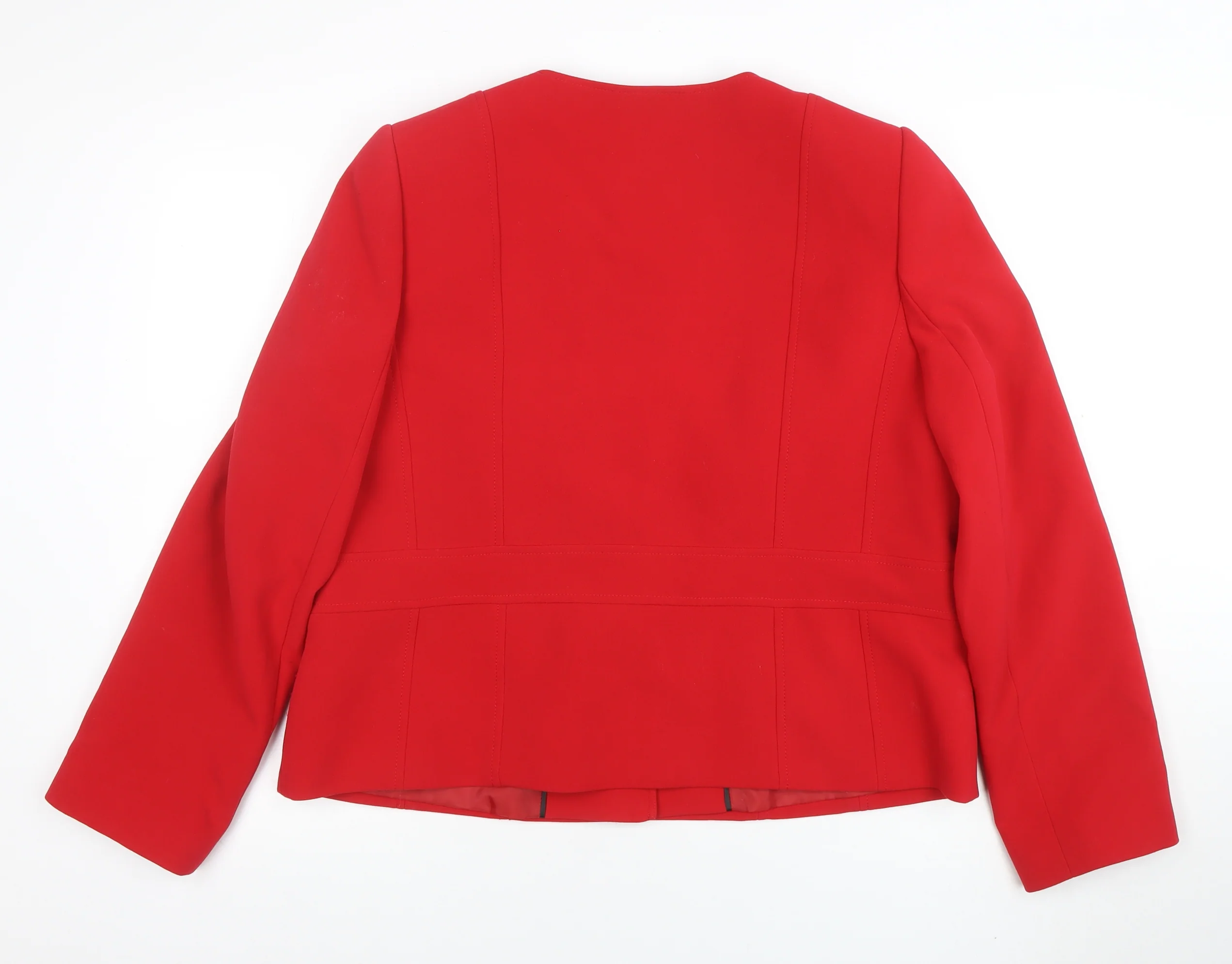 CC Women Red Tailored One-Button Blazer Jacket Size 18 - Image 3