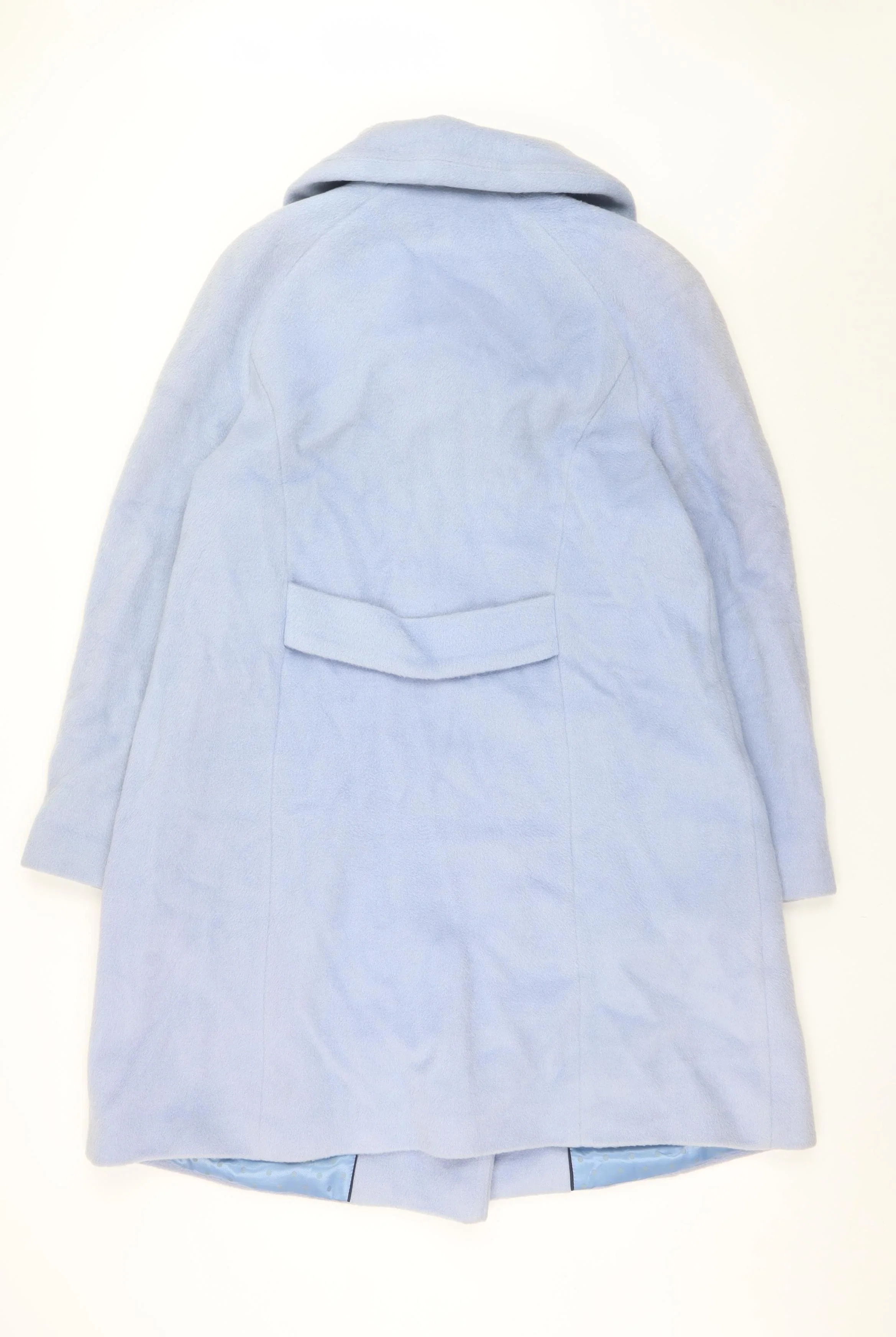 CC Women's Blue Wool Blend Mid-Length Overcoat Size 18 - Image 3