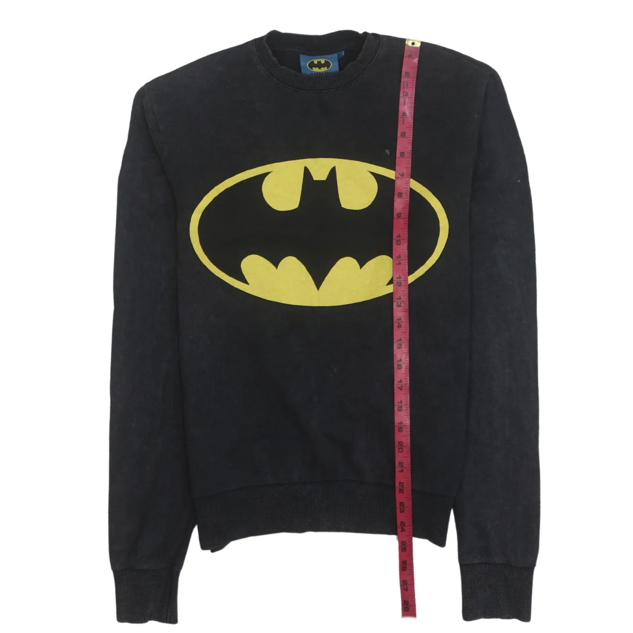 Cedar Wood State Men’s Black Batman Logo Pullover Sweatshirt XS - Image 3