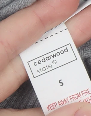 Cedarwood State Men’s Grey Cotton Shawl Collar Button Jumper Size S - Image 4