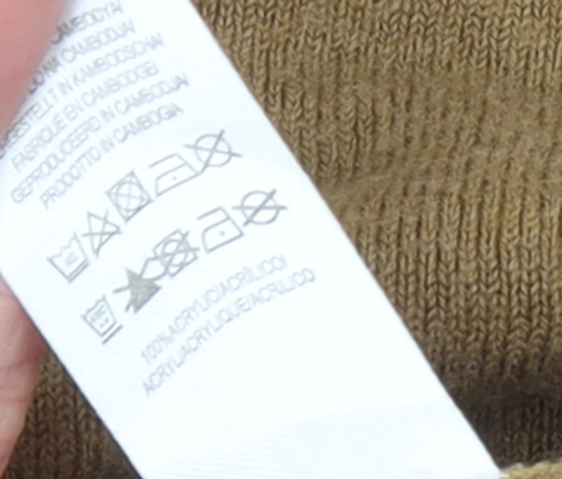 Cedarwood State Men's Beige XS Crew Neck Acrylic Pullover Jumper - Image 5