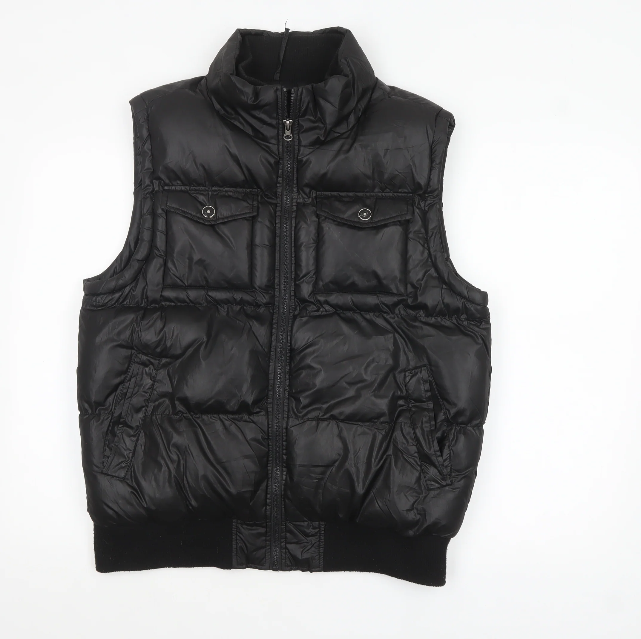 Cedarwood State Men's Black Puffer Waistcoat Medium Polyester
