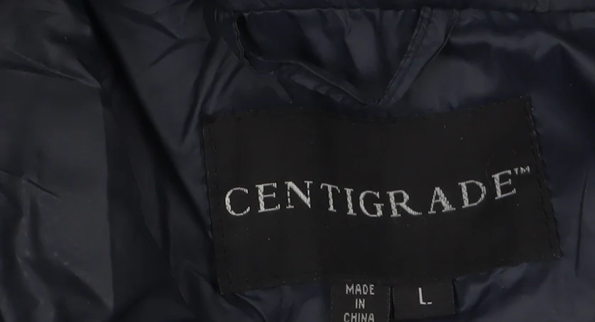 Centigrade Women Blue Quilted Long Coat Size L Water Resistant - Image 5