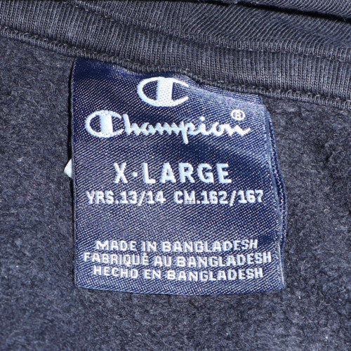 Champion Boys Black Full Zip Hoodie XL 13-14 Years Cotton Blend Logo - Image 5