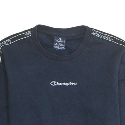 Champion Boys Black Pullover Sweatshirt 13-14 Years Crew Neck Logo Style - Image 8