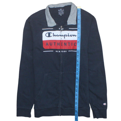 Champion Boys Blue Full Zip Fleece Sweatshirt XL 13-14 Years Logo Authentic - Image 3
