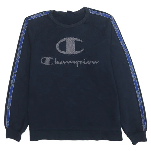 Champion Boys Blue Logo Pullover Sweatshirt 15-16 Years Fleece Crew Neck