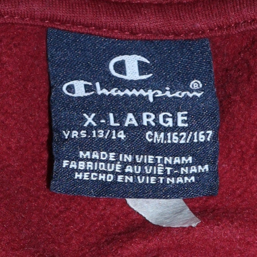 Champion Boys Burgundy Pullover Hoodie X-Large 13-14 Years Fleece Sweatshirt - Image 5