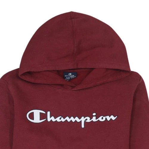 Champion Boys Burgundy Pullover Hoodie X-Large 13-14 Years Fleece Sweatshirt - Image 6