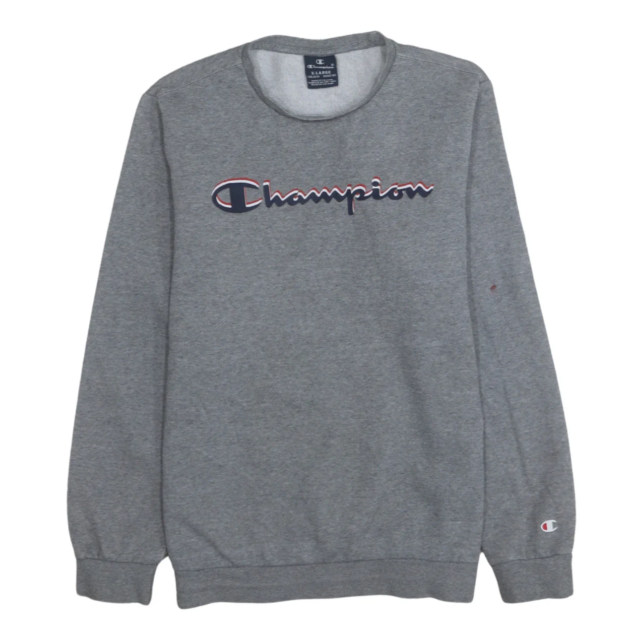 Champion Boys Grey Crew Neck Pullover Sweatshirt 13-14 Years Logo Print