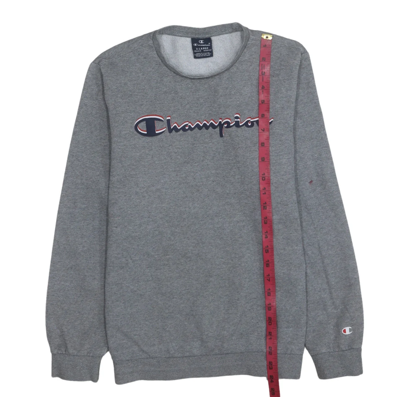 Champion Boys Grey Crew Neck Pullover Sweatshirt 13-14 Years Logo Print - Image 3