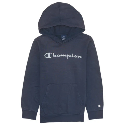 Champion Boys Navy Hoodie Large 11-12 Years Pullover Fleece Cotton Blend
