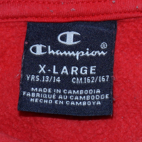 Champion Boys Red Pullover Hoodie 13-14 Years Fleece Sweatshirt - Image 5