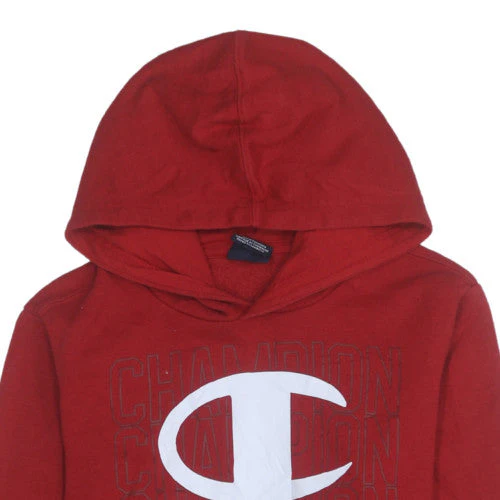 Champion Boys Red Pullover Hoodie 13-14 Years Logo Graphic Fleece - Image 7