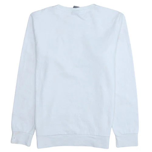 Champion Boys White Fleece Pullover Sweatshirt XL 13-14Y Logo Print Crew Neck - Image 4